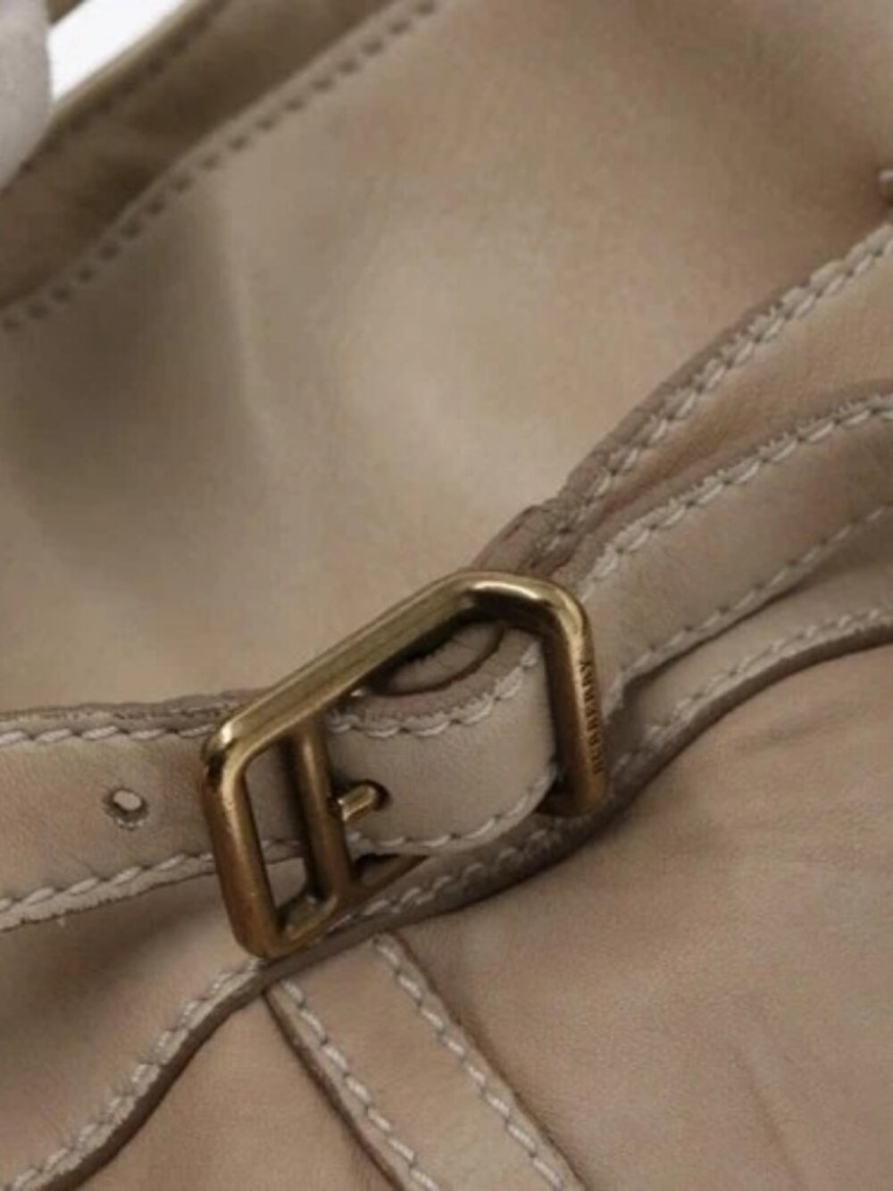 BURBERRY Shoulder Bag Leather Beige Gold Auth - Picture 9 of 16